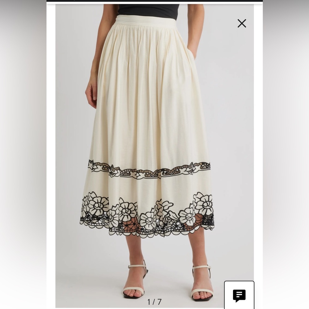 New The Poppy Embroidered Maxi Skirt Elie Tahari